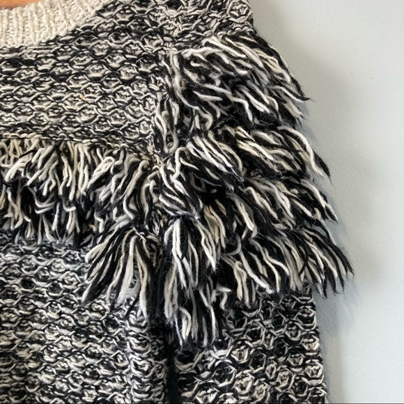 Banana Republic Fringe Chunky Knit Wool Blend Alpaca Sweater Small - Picture 3 of 8